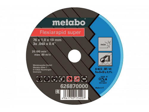 5 x брусни плоча за сечење  76x1,0x10 mm Inox  